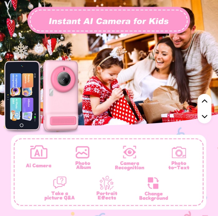 AI Camera Learning Smart Interactive children's educational toy, suitable for early education, intelligence learning, companionship and entertainment, new style details Picture