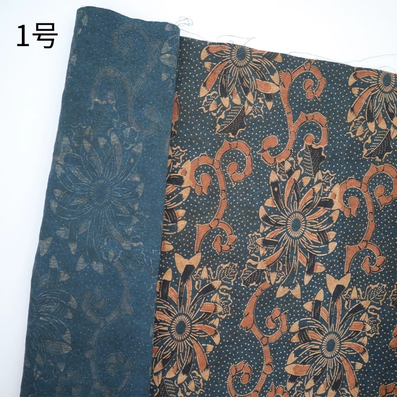 Qiuniang ancient Cloth, short cloth, persimmon dye, hand-dyed cloth, printed old folk cloth, coarse cloth, Chinese style, narrow width, pure cotton, plant dye Specification image