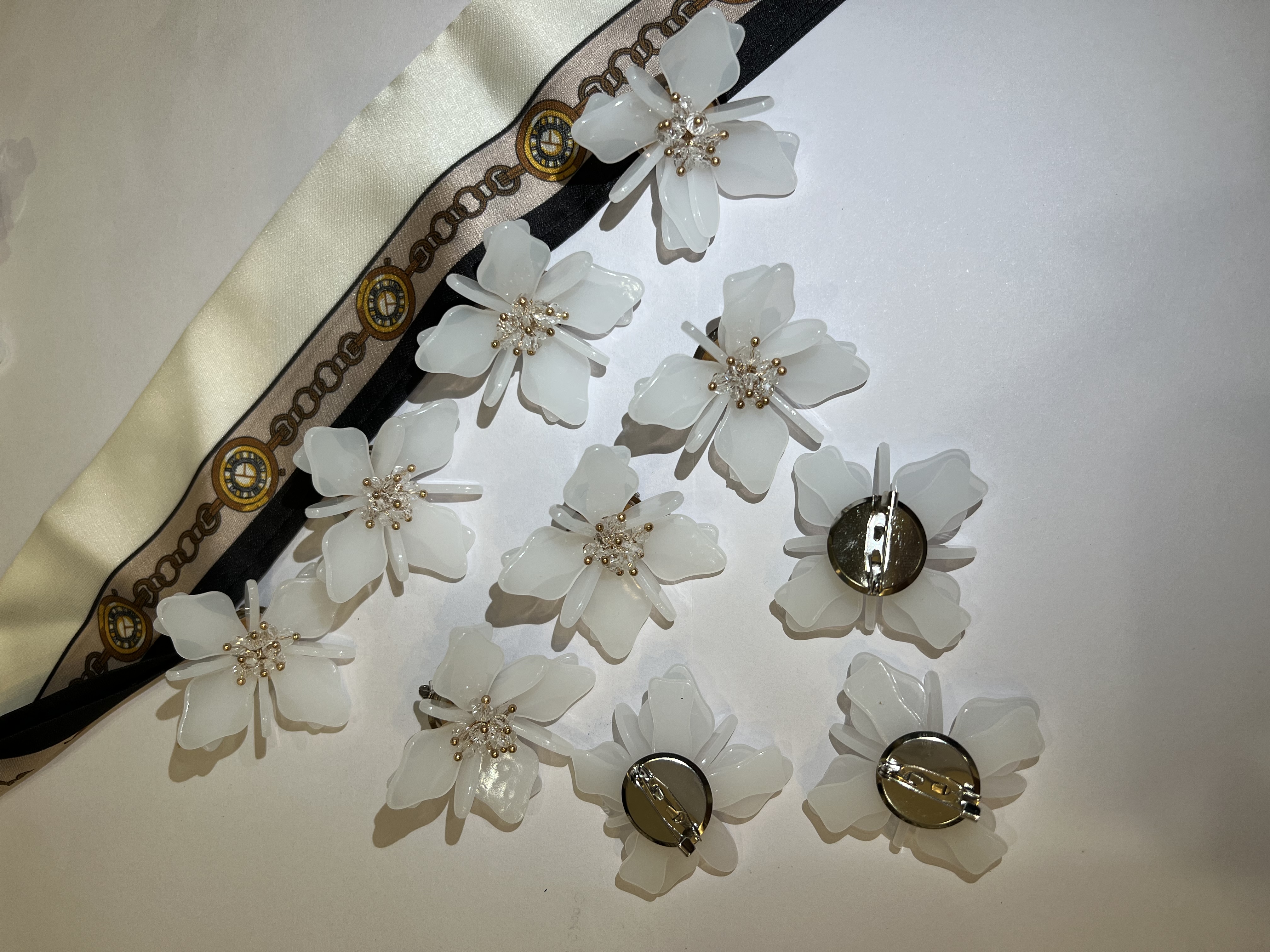 Cross-border e-commerce fashion bestsellers include corsages, wind chime flowers, Chinese cabbage flowers, pearl flowers, colorful white jade flowers, grape string flowers, and DIY shoes, hats and clothing