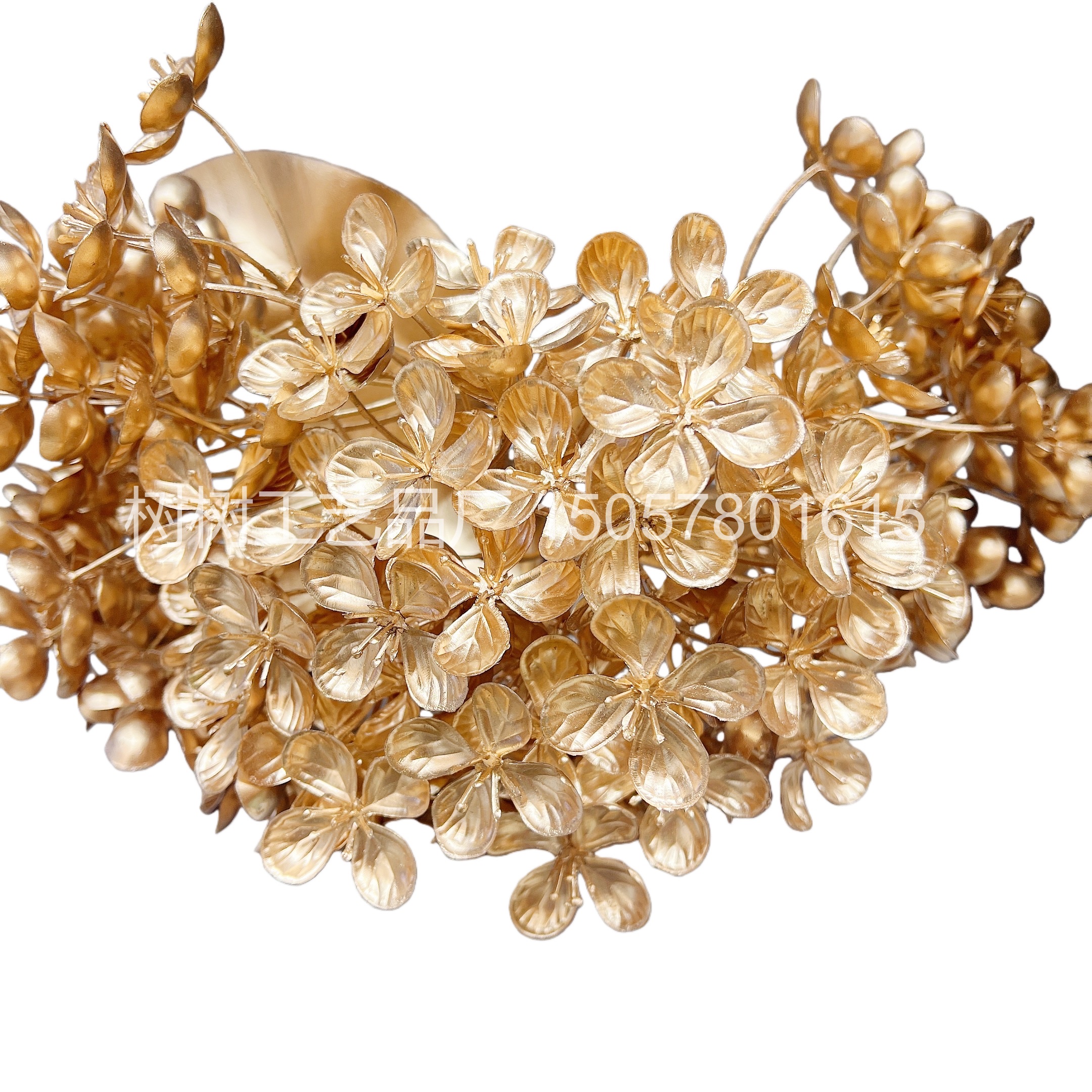 Artificial flowers, golden hydrangeas, home decoration handcrafted flowers, Christmas flower decoration accessories, Christmas flower accessories, gift accessories, artificial flowers detail image 4