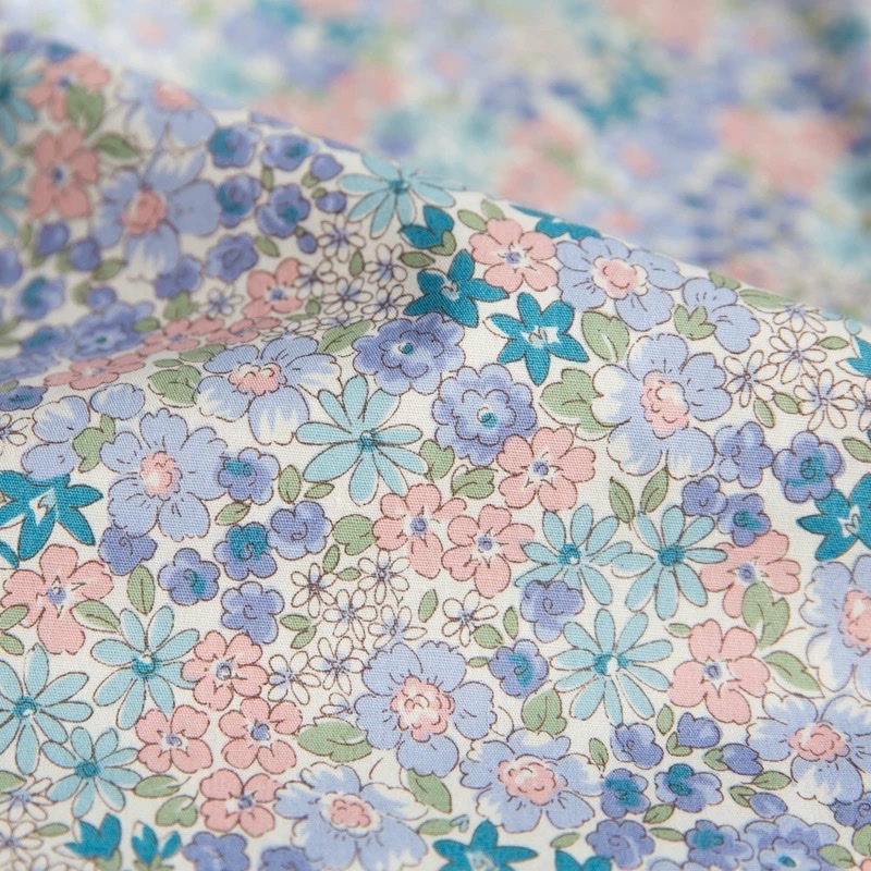 Japanese imported pure cotton floral romantic plain weave children's shirt dress with high-end Margaret fabric inside