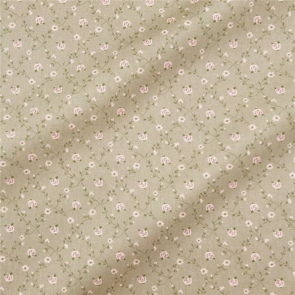 Coffee-colored retro diamond-shaped rose check pure cotton poplin 40-count fabric DIY kids' clothes, hair band skirt dress Application Scenario