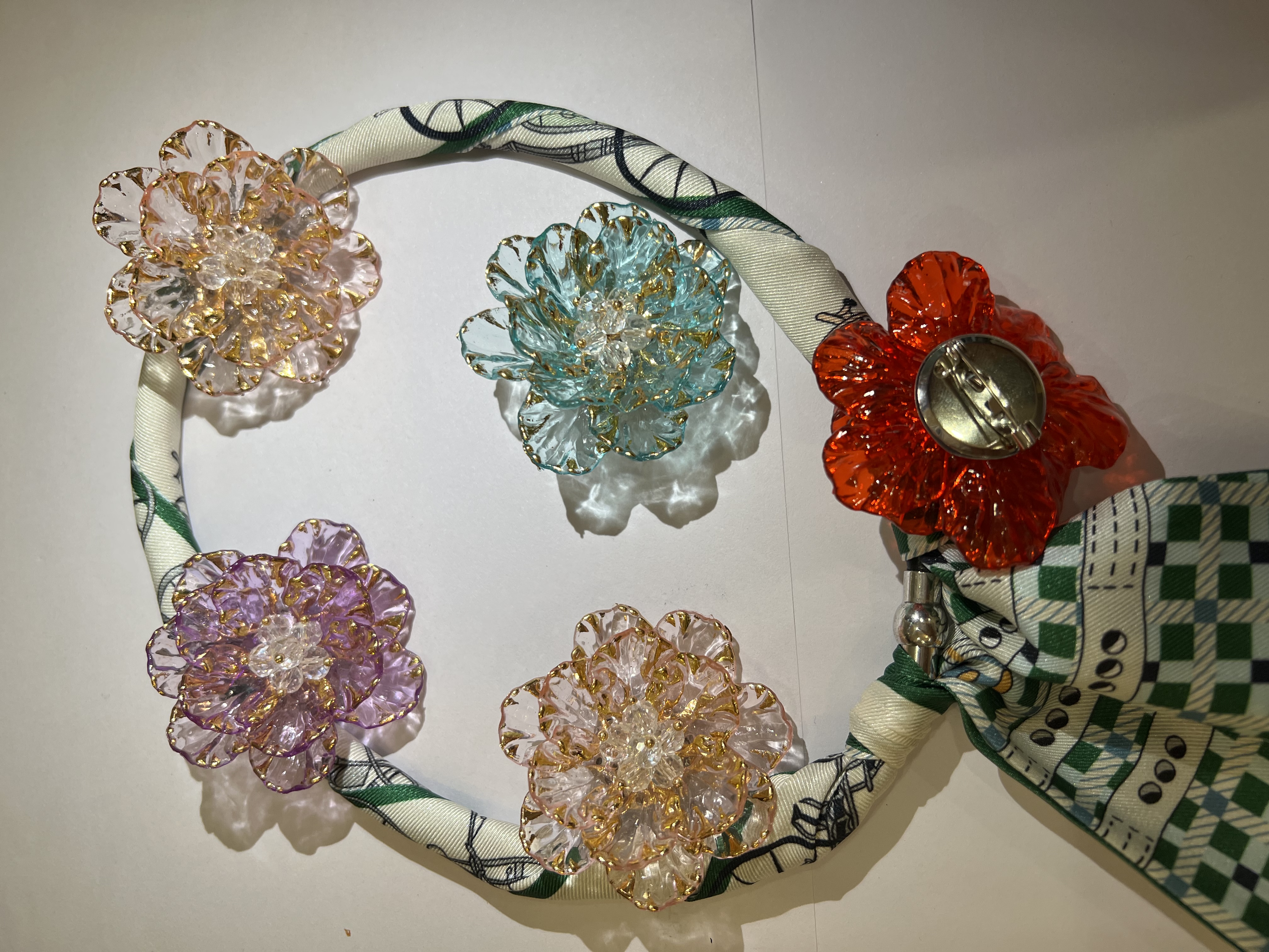 Cross-border e-commerce fashion bestsellers include corsages, wind chime flowers, Chinese cabbage flowers, pearl flowers, colorful white jade flowers, grape string flowers, and DIY shoes, hats and clothing Specification image