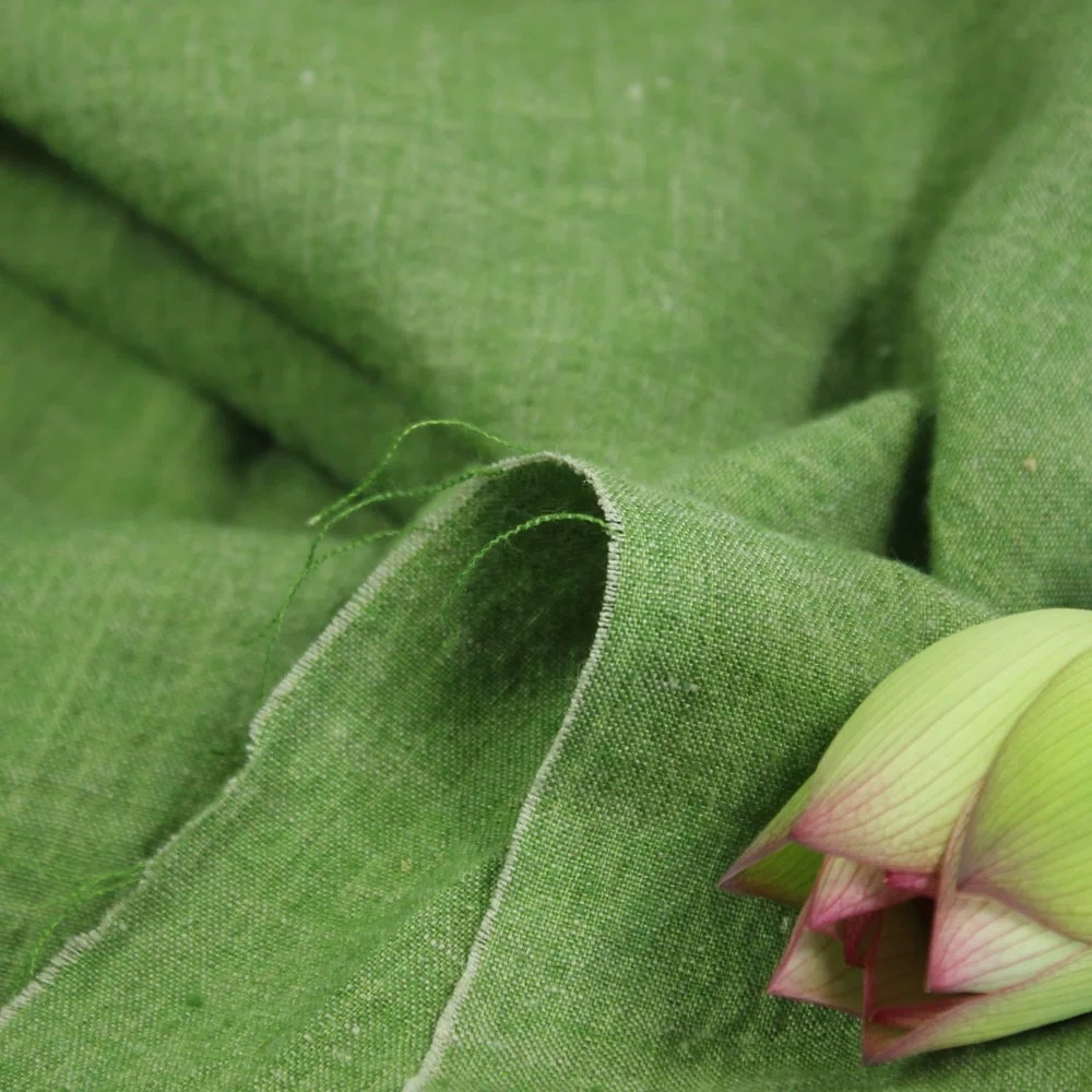 Original designer's hand-washed dyed linen fabric with fine warp and coarse weft, super drape skirt and robe clothing fabric Specification image