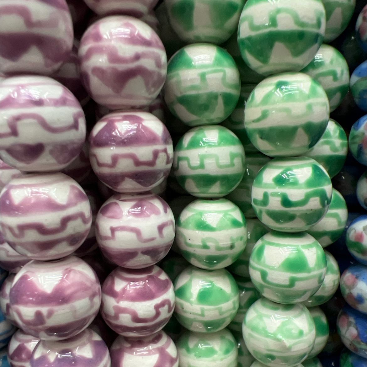 厂家直销手绘陶瓷圆珠彩绘手工diy