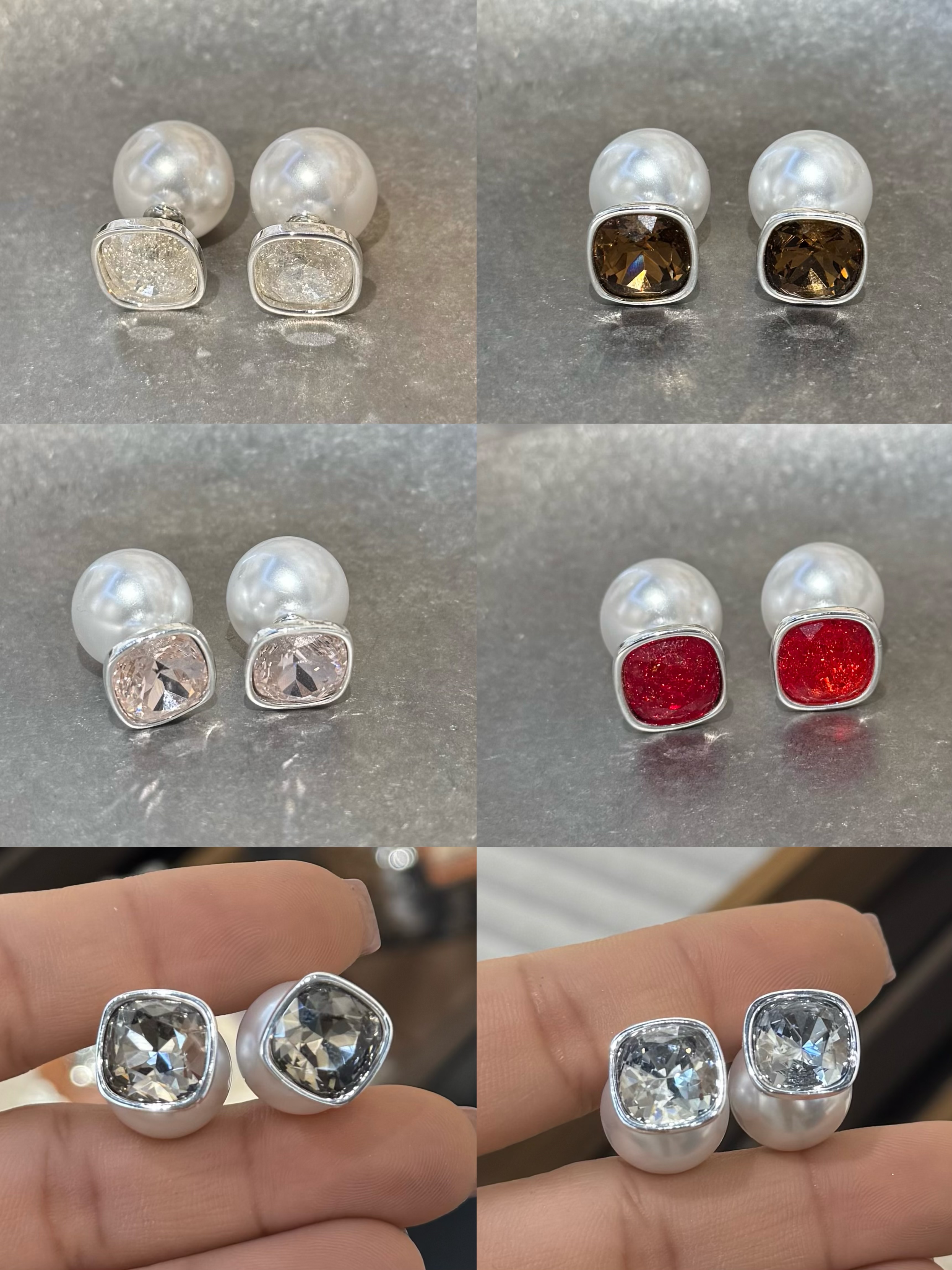 时尚耳钉水晶耳饰简约珍珠耳堵防脱落耳钉配饰女百搭款详情图1