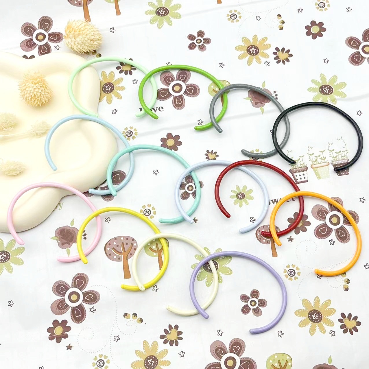 2025配件DIY字母金属饰品配件多款可选手工材料配件装饰品材料 可调节铜手镯 多巴胺色系 主播热卖详情图2