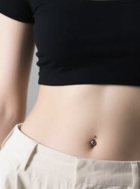 肚脐钉穿刺饰品防过敏钛钢新款腹脐钉超酷养洞肚脐环防过敏欧美风设计感