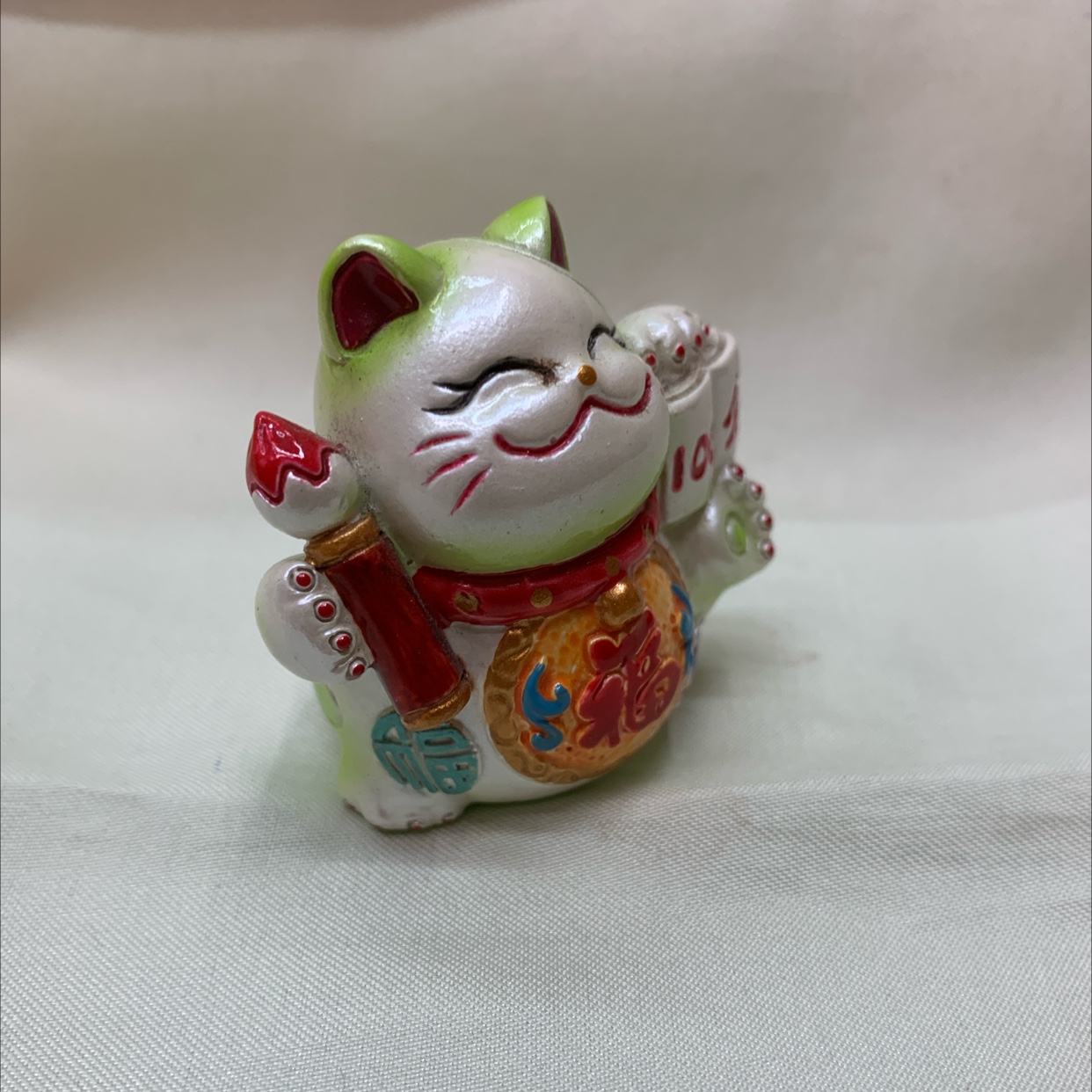 CAI 's Fine Craft Resin Material hand-painted handicrafts Home Small ornaments item number 10409 Five Road God of Wealth Owl 🦉100 fen style Item Picture