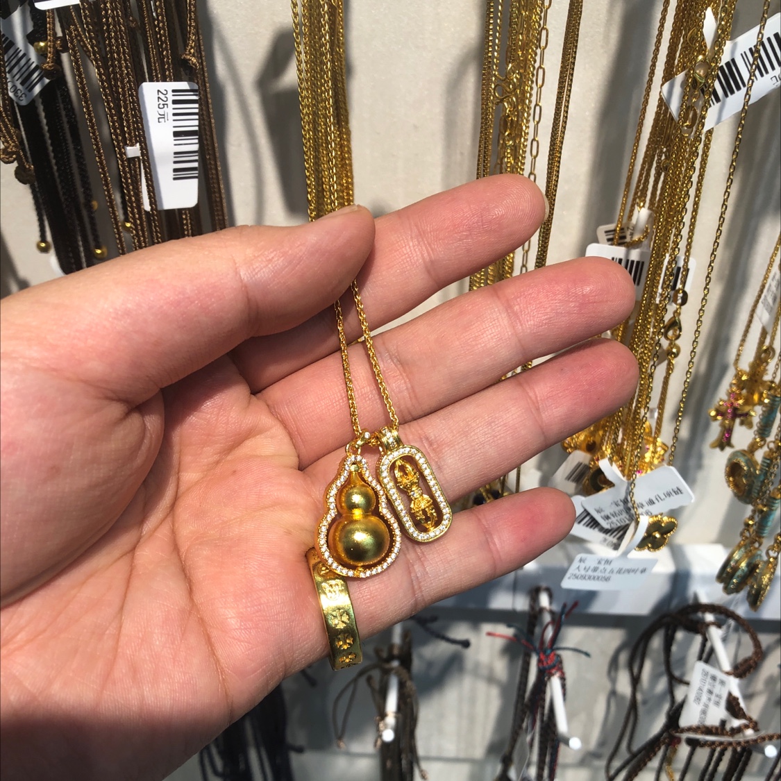 钻葫芦金杵24K真金电镀项链