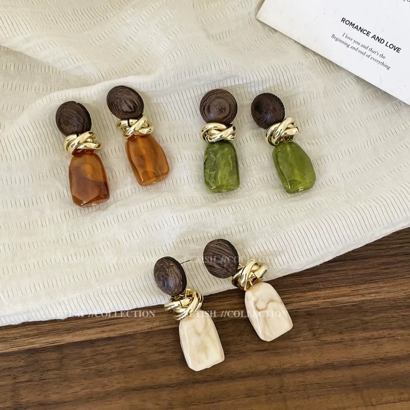 时尚耳钉鸡翅木耳饰耳堵简约个性耳钉耳饰品女气质百搭耳饰品搭配潮流饰品