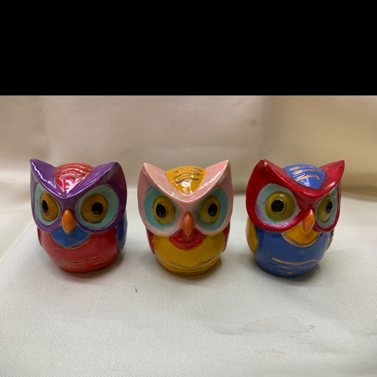CAI 's fine Craft Resin Material hand-painted handicrafts Home Small ornaments item number 10332 owl 🦉1# Item Picture