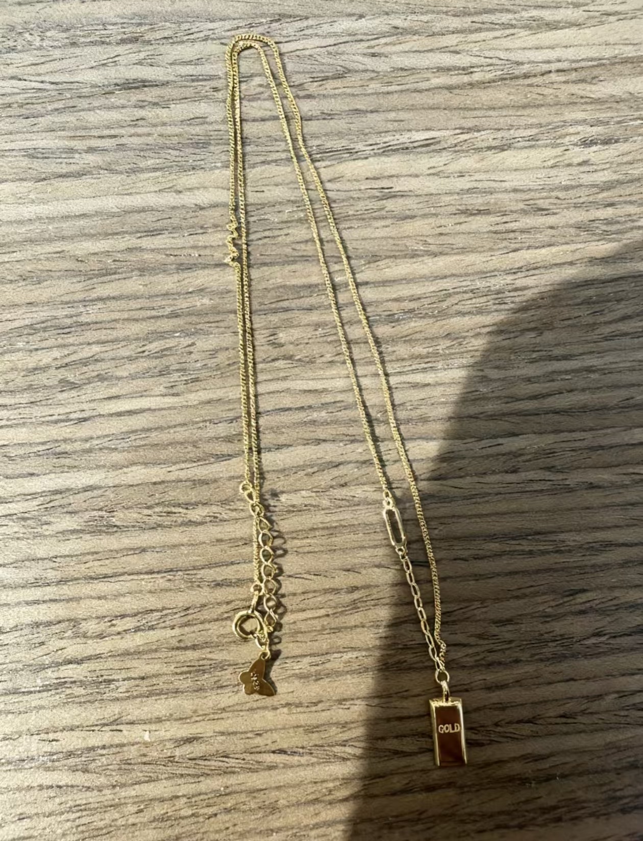 银镀金爆富项链白底实物图