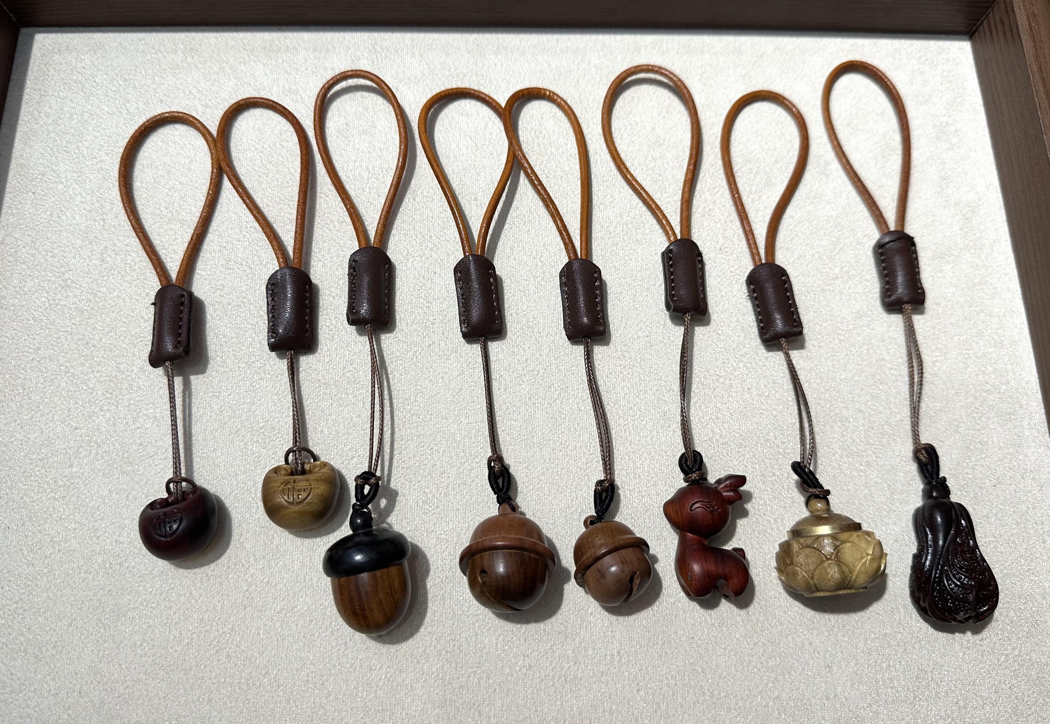 原木桃木葫芦小猫小狗小鹿可爱钥匙手机挂件