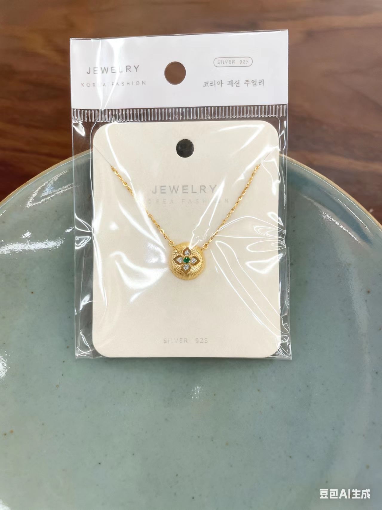 银镀金项链细节图