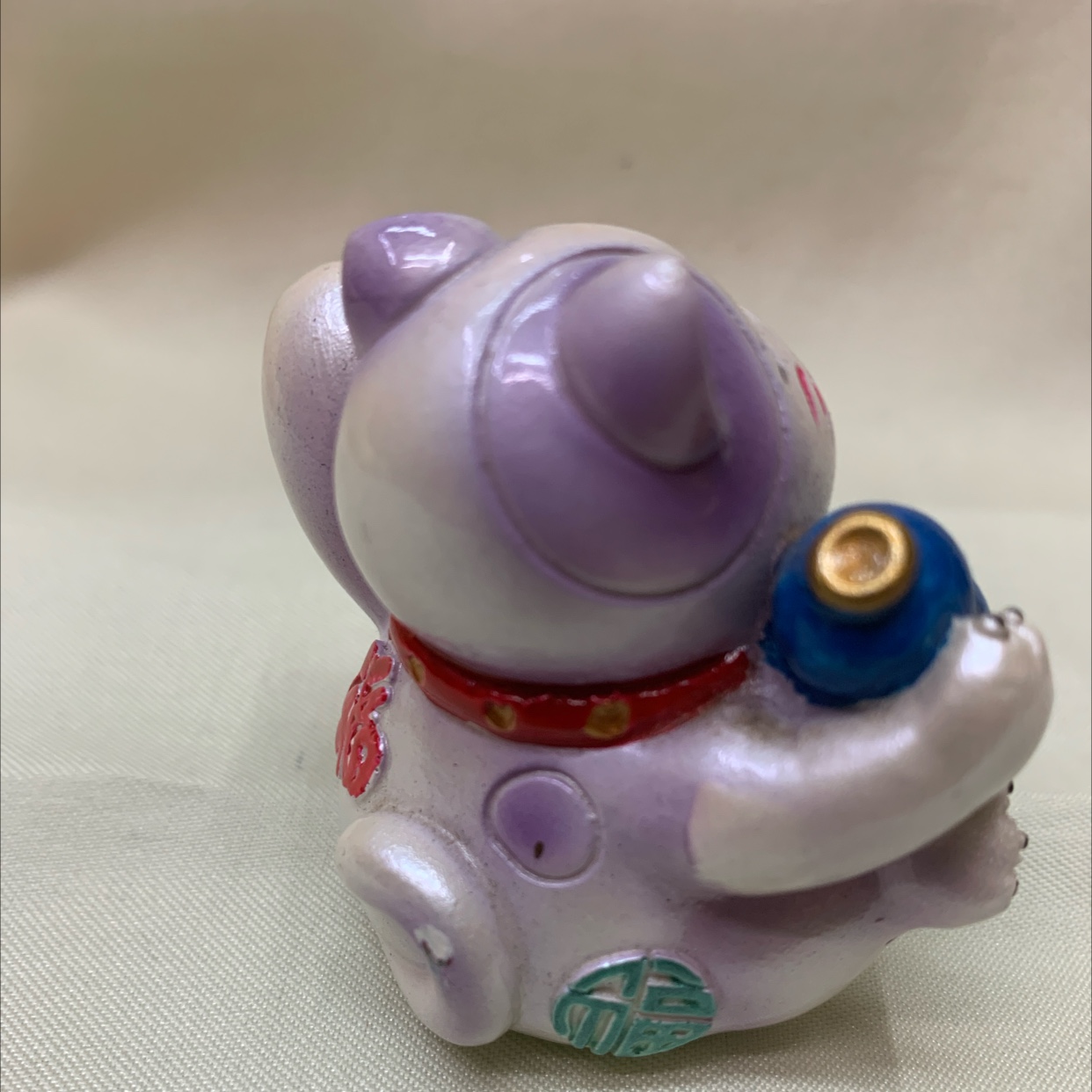 CAI's fine Craft Resin material hand-painted handicrafts, home small ornaments, item No. 10409, Five Road God of Wealth, Fortune Cat, Gourd style Specification image