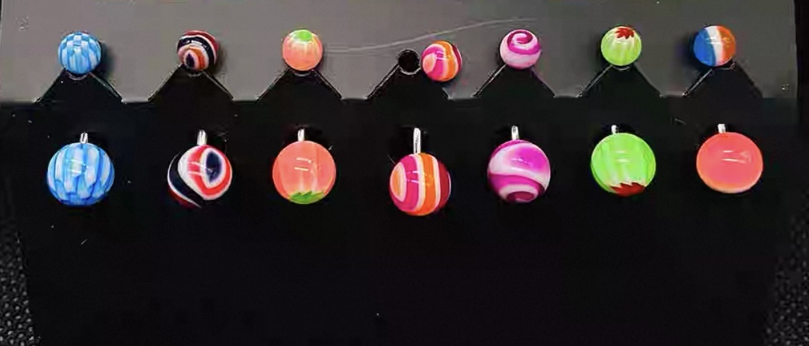 肚脐钉防过敏多彩色亚克力肚脐钉肚脐环欧美时尚潮流穿刺饰品白底实物图