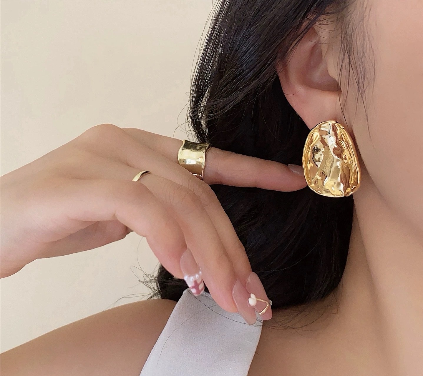 月落星沉~欧美夸张不规则s925纯银耳钉女小众设计高级感时尚耳饰饰品耳环