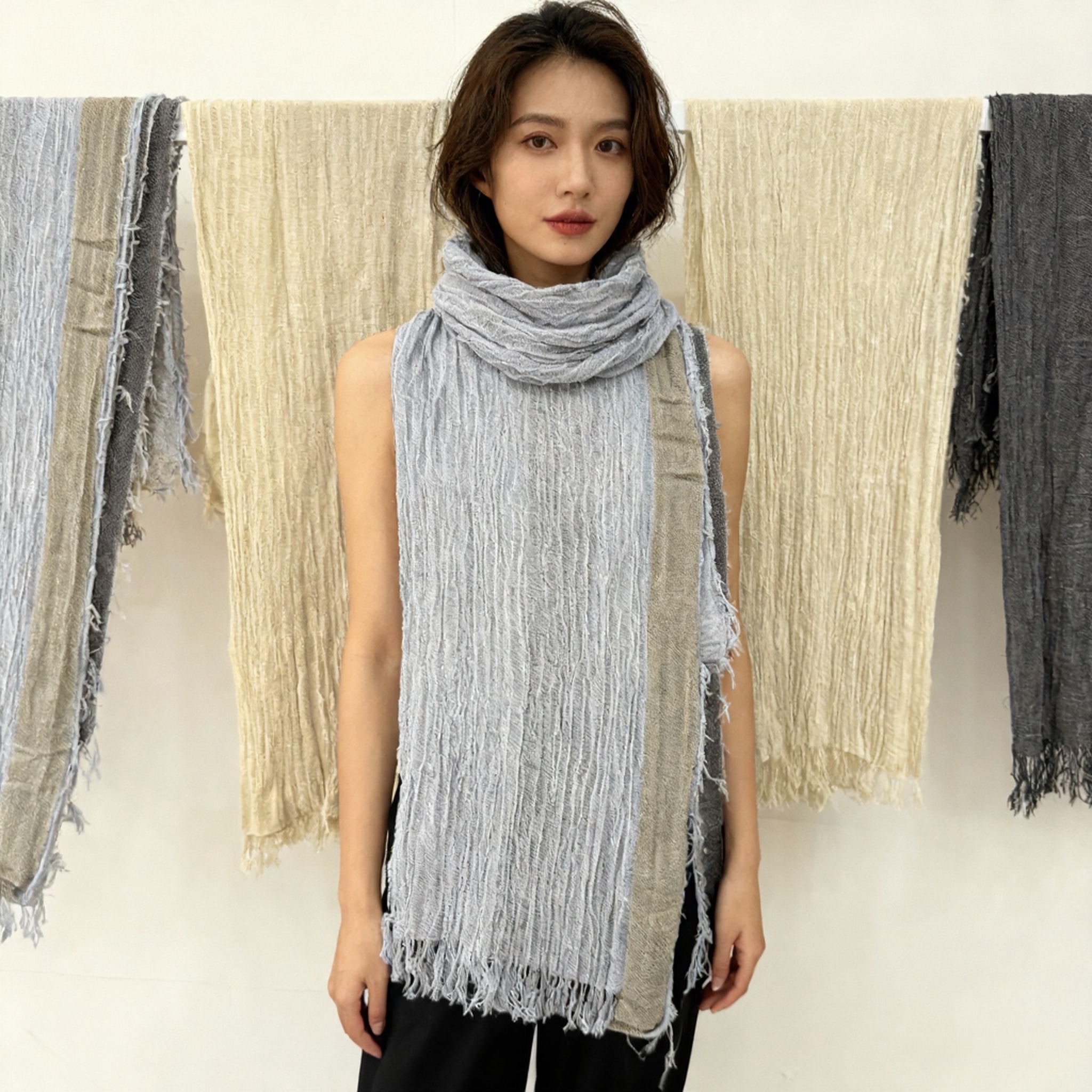 Muslim fashion hot diamond long scarf, versatile women's silk scarf, new trendy shawl for autumn and winter, multi-functional women's scarf Specification image