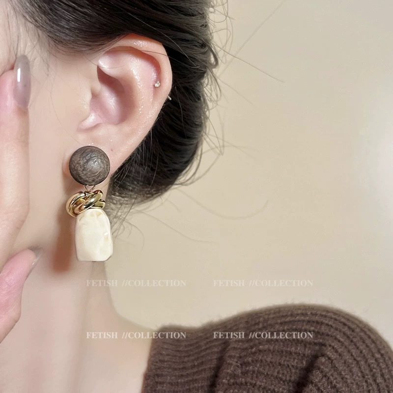 时尚耳钉鸡翅木耳饰耳堵简约个性耳钉耳饰品女气质百搭耳饰品搭配潮流饰品详情图4