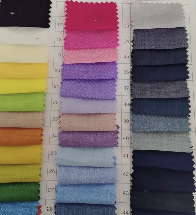 Lelis two-color Twill fabric - in stock Twill imitation linen spring and Summer smooth suit, uniform, suit fabric, dress and pants fabric details Picture