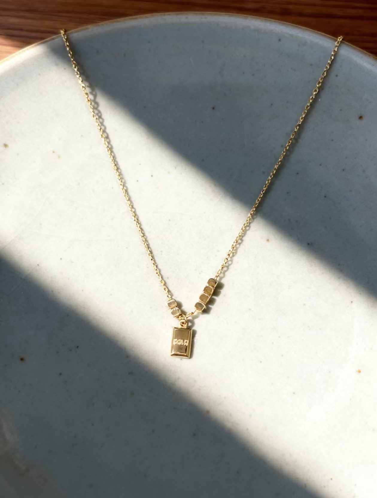 银镀金GOLD项链细节图
