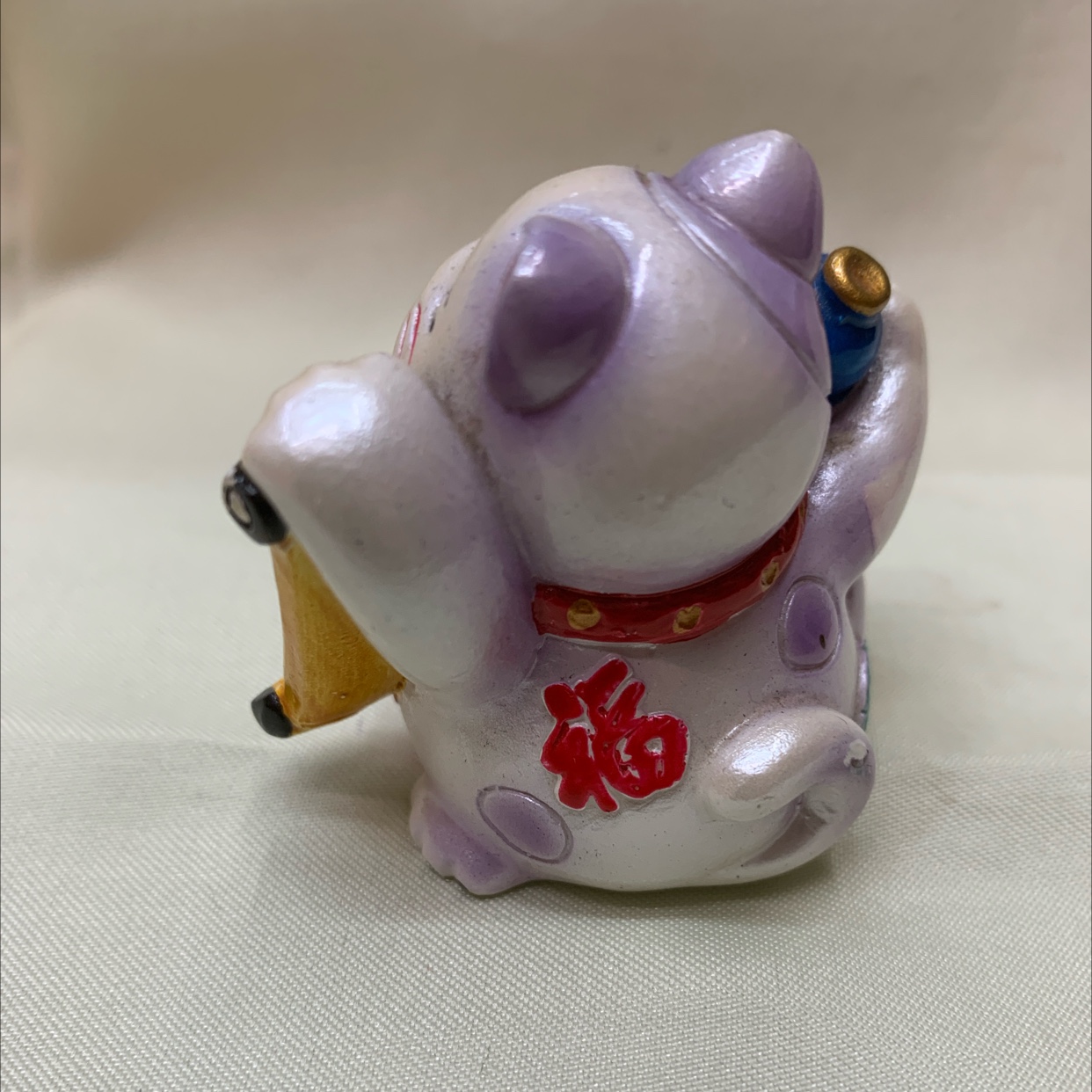 CAI's fine Craft Resin material hand-painted handicrafts, home small ornaments, item No. 10409, Five Road God of Wealth, Fortune Cat, Gourd style Application Scenario