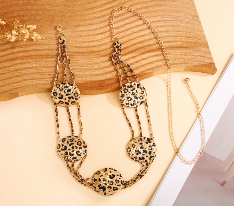 1条豹纹金属腰带装饰欧美腰链复古女配毛衣裙子链条西装腰封百搭配饰时尚 详情图3