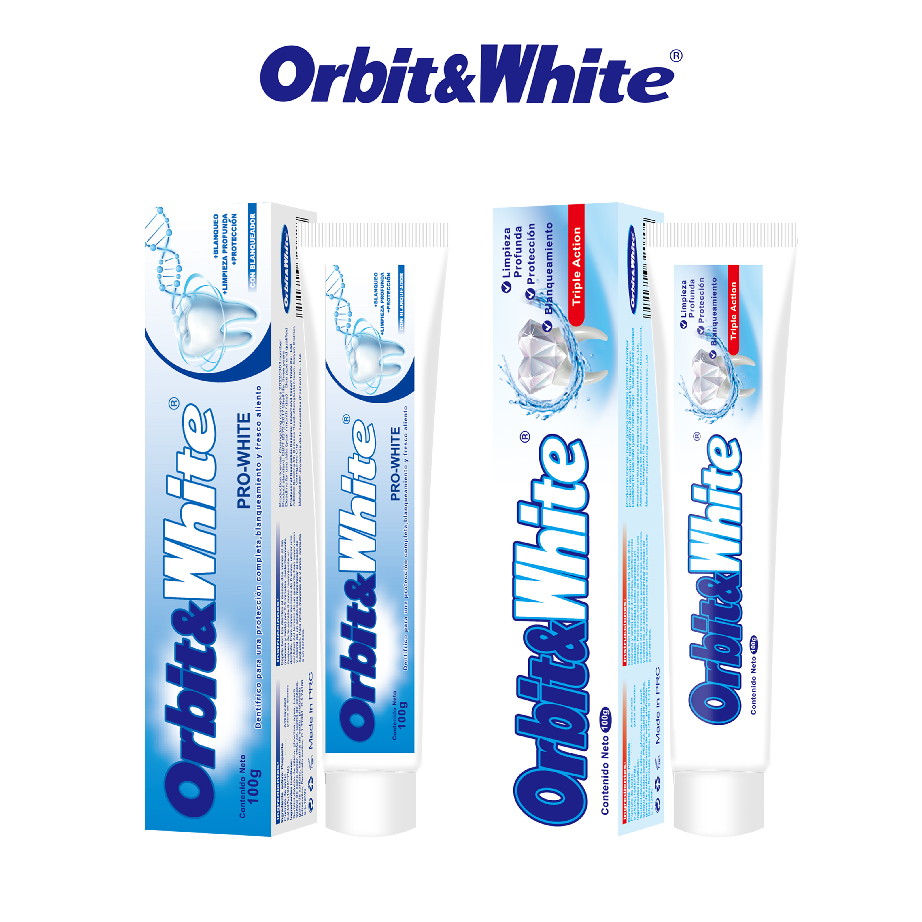 跨境专供牙膏ORBIR&WHITE  toothpaste牙膏100g 
Diamond Bright Toothpas