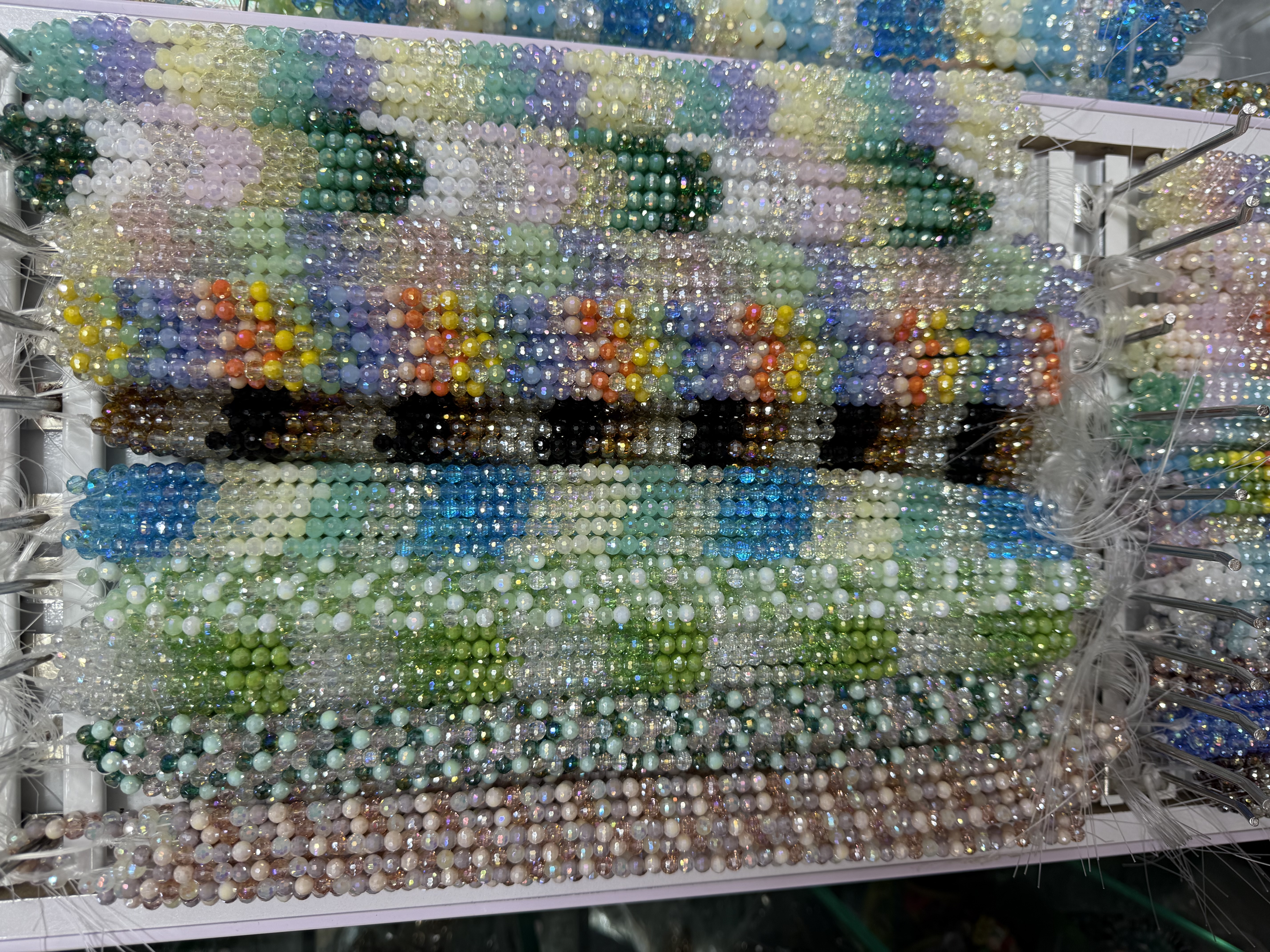 Crystal glass scattered beads diy jewelry accessories, sparkling cut surface football round beads, starry sky, 96-sided earth beads, dancing ball beads wholesale detail image 8