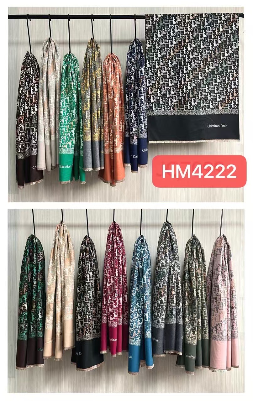 新款字母图案设计简约大气秋冬围巾加厚320g 68*190详情图1