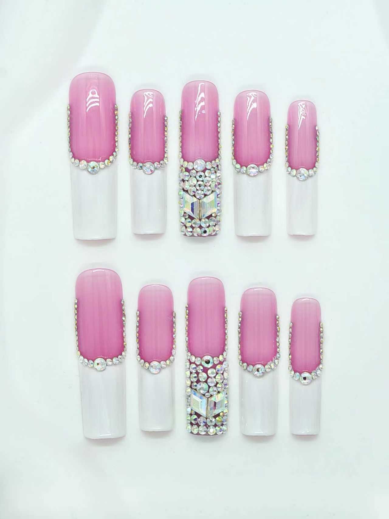 美甲钻饰品穿戴甲纯手工美甲用品装饰美甲钻亮片美甲配件多色选择纯手工穿戴甲