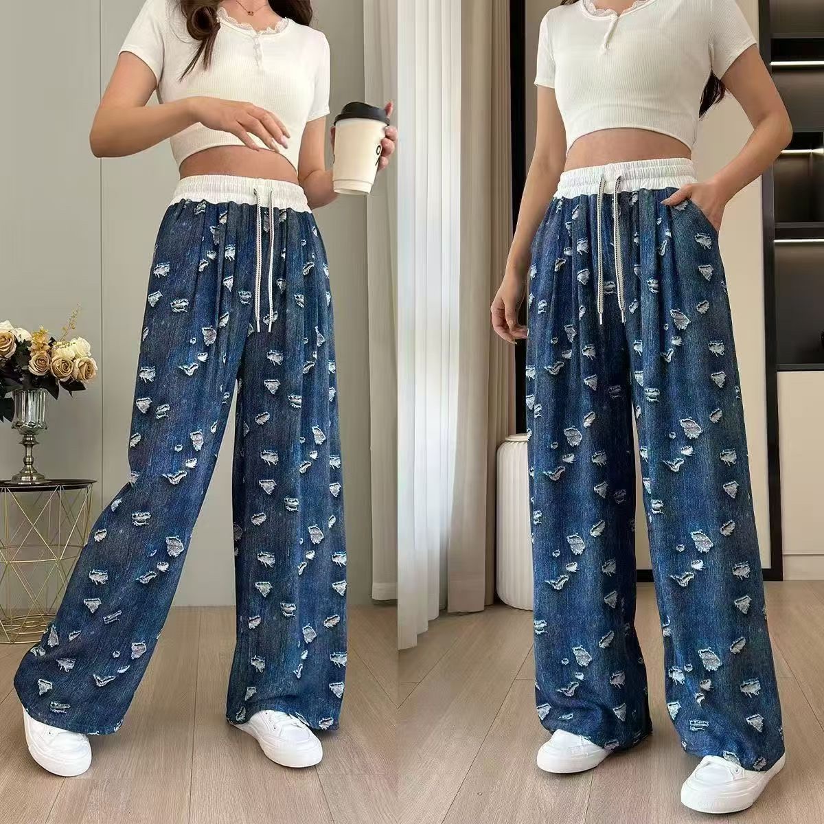 Printed fabric scarf, multi-purpose semi-perforated leather fabric, fashionable and versatile, spring and summer style Item Picture