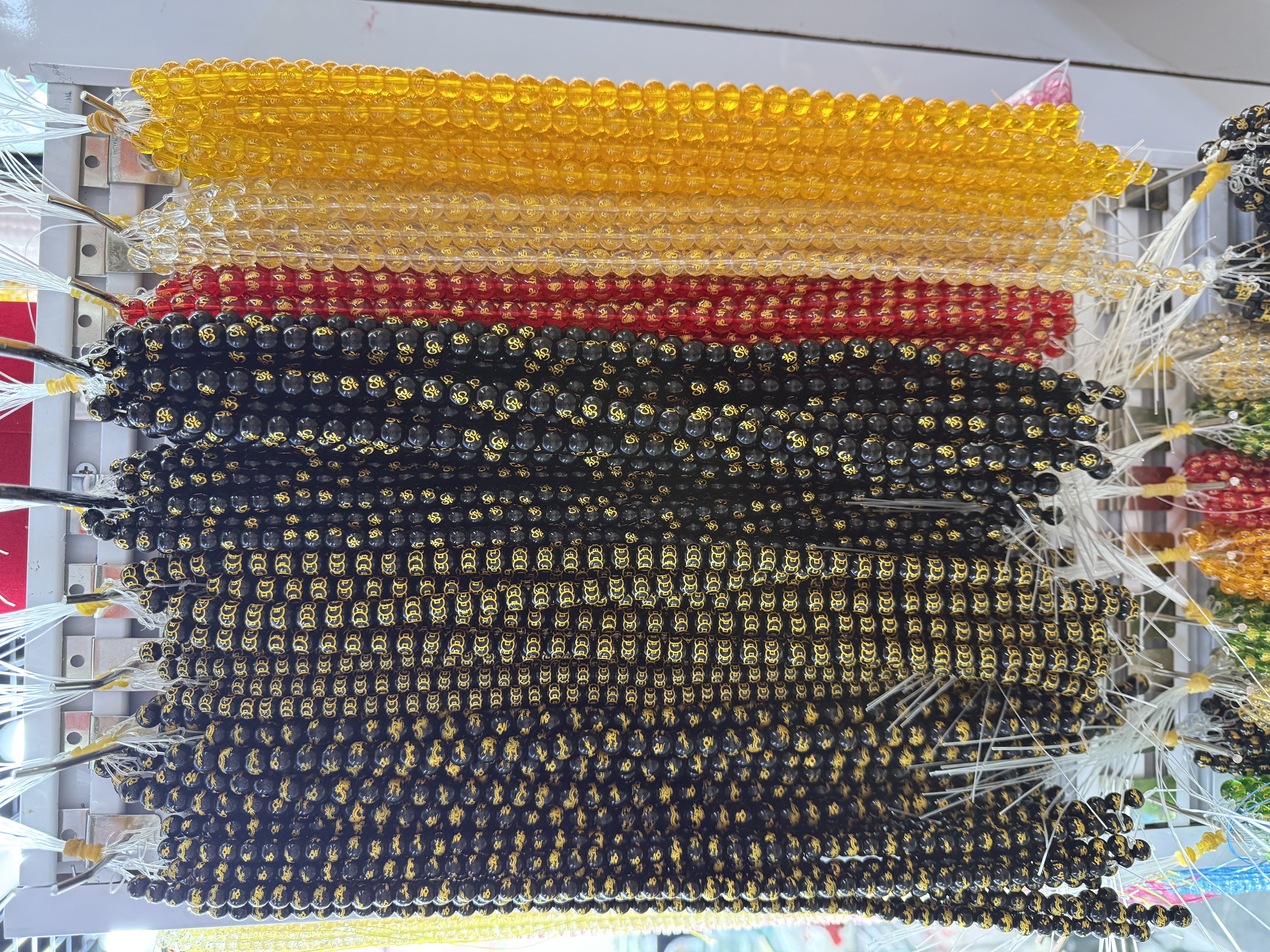 Crystal six-character mantra scattered beads diy jewelry accessories, Buddhist prayer beads bracelet accessories, copper coin beads, dragon pattern beads, gold-embossed round beads semi-finished product wholesale detail image 2