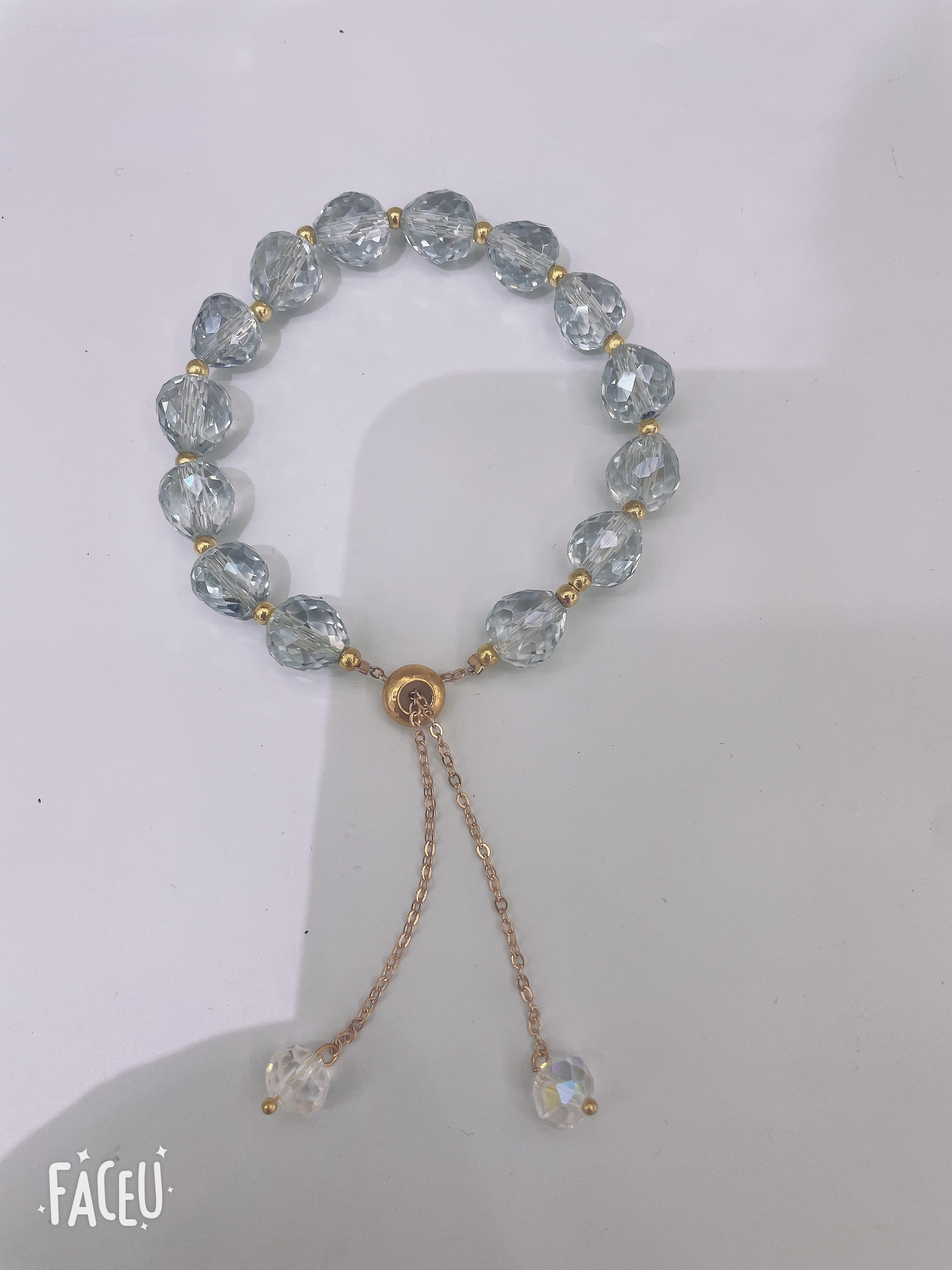 草莓切面水晶抽拉链手链