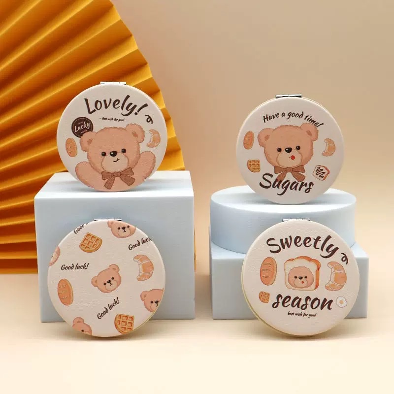 日系镜子化妆镜随身便携折叠 一面放大迷你小镜子可爱补妆女学生