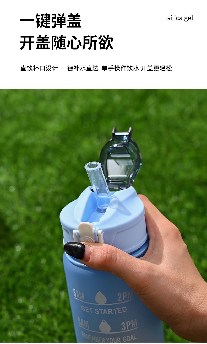 Food-grade simple water bottle, high-temperature resistant water cup, men's ins style, simple plastic, high appearance level, large capacity, portable, shockproof Application Scenario