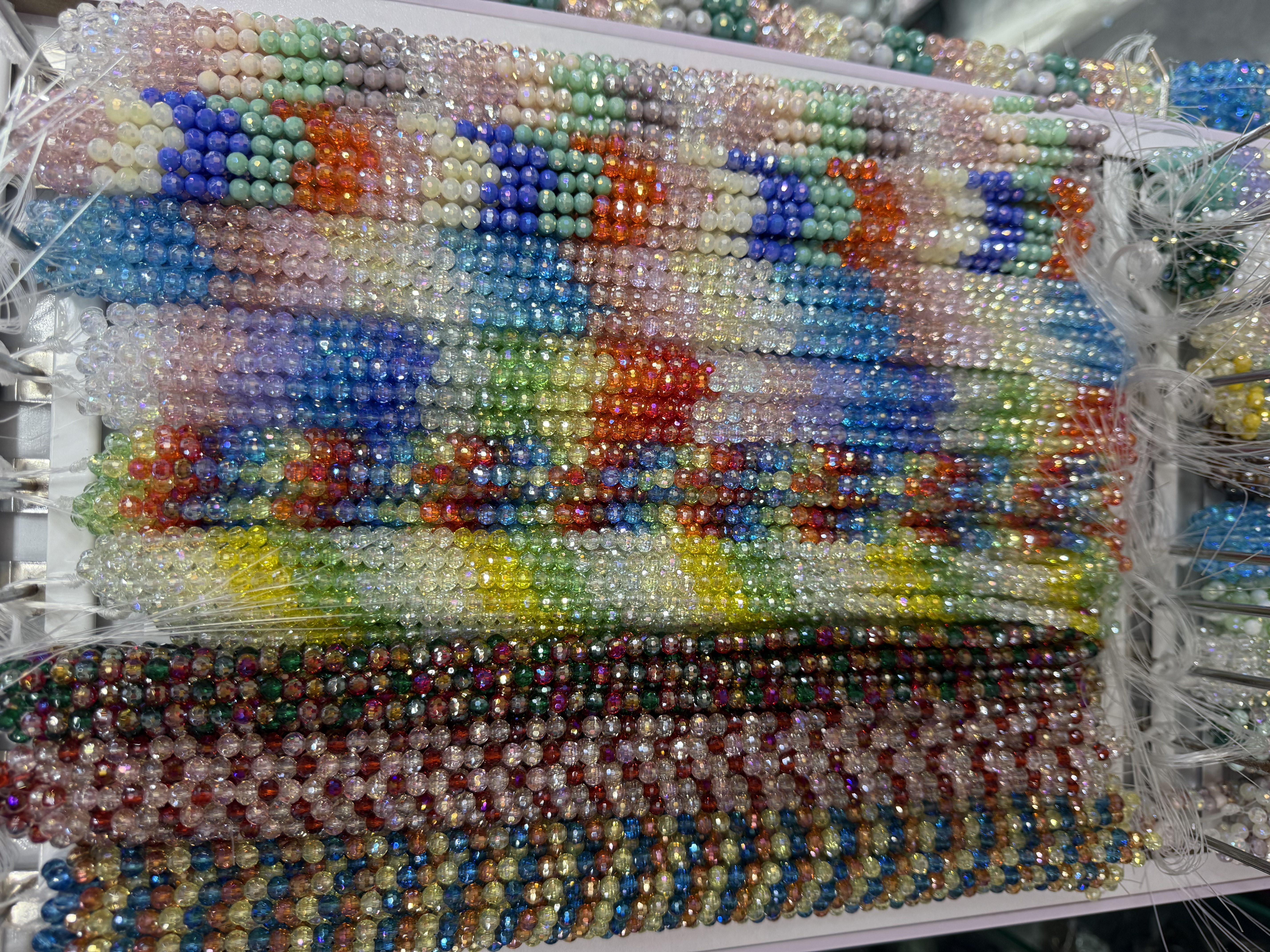 Crystal glass scattered beads diy jewelry accessories, sparkling cut surface football round beads, starry sky, 96-sided earth beads, dancing ball beads wholesale detail image 7