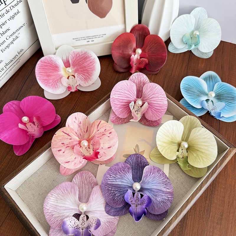 22色蝴蝶兰发夹3D仿真氛围感花朵边夹侧边夹