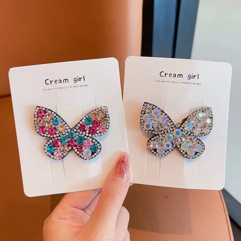 儿童亮片蝴蝶发夹小女孩刘海碎发夹发饰后脑勺bb夹女童新夹子发卡