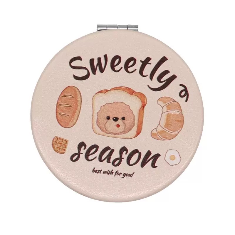 日系镜子化妆镜随身便携折叠 一面放大迷你小镜子可爱补妆女学生详情图4