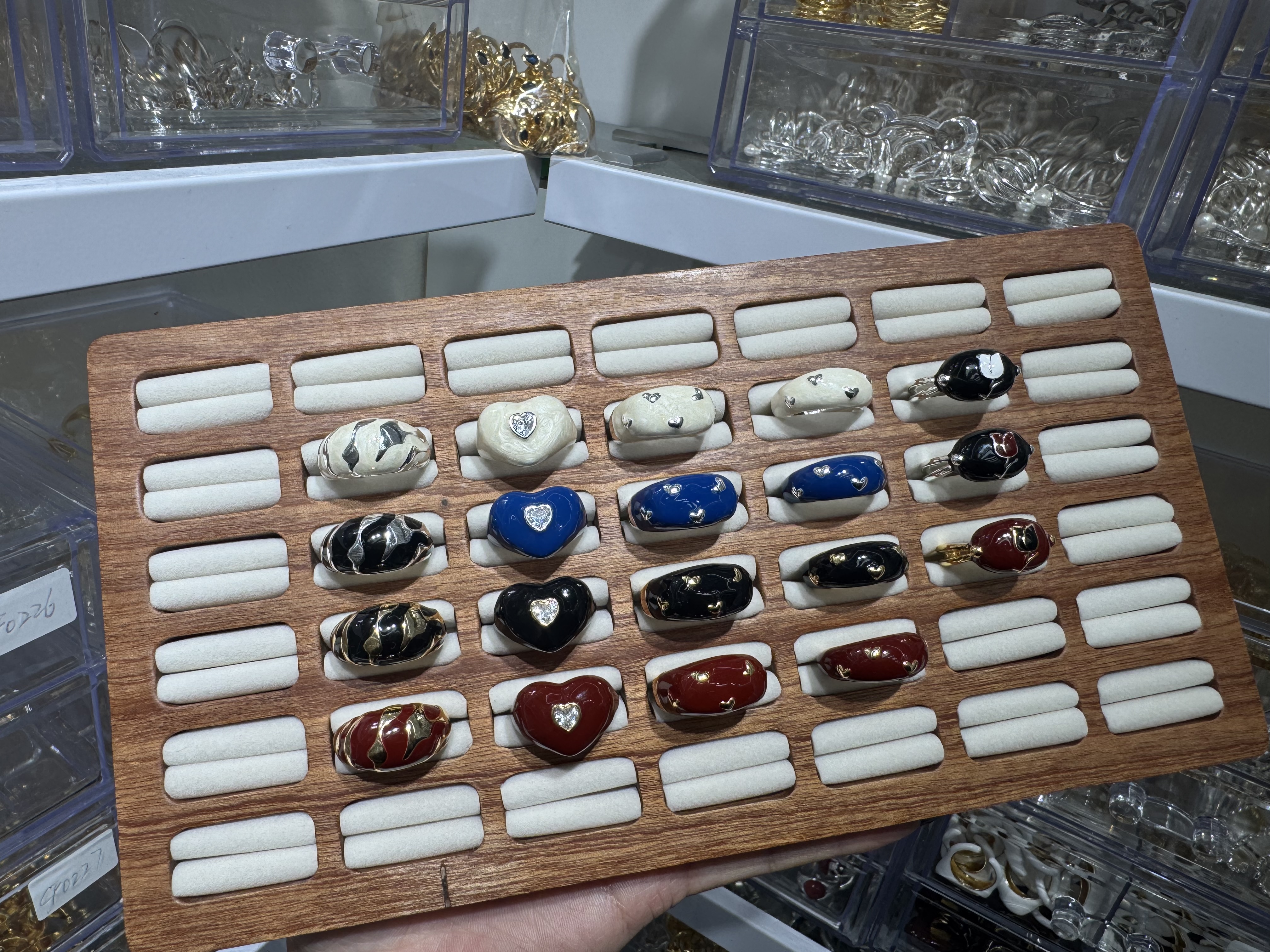 珐琅工艺时尚ins风饰品戒指产品图