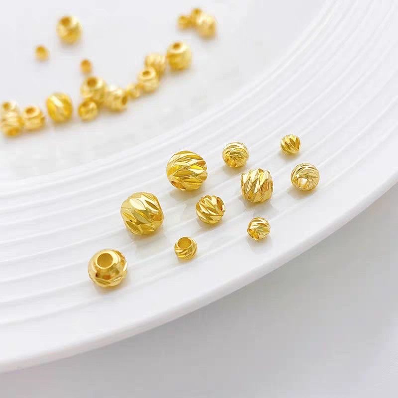 铜镀18K真金高保色斜纹隔珠4m