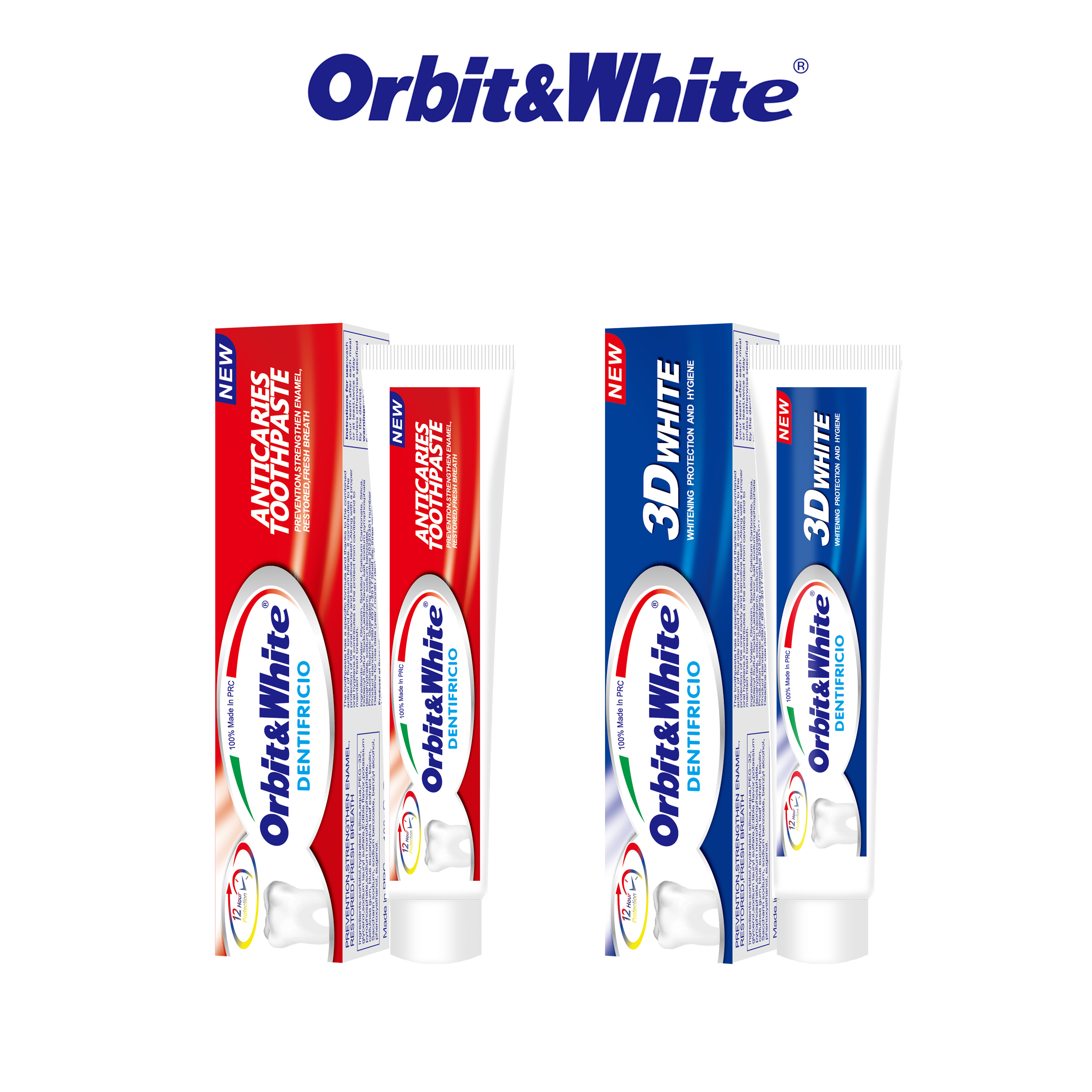 跨境专供牙膏ORBIR&WHITE 3D toothpaste牙膏100g