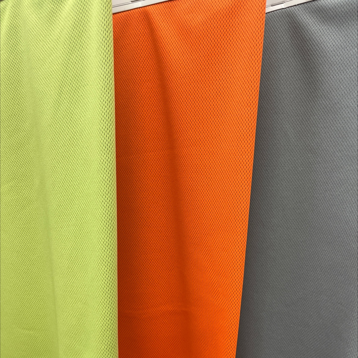 双色鸟眼布，嫩芽绿、荧光桔、灰色