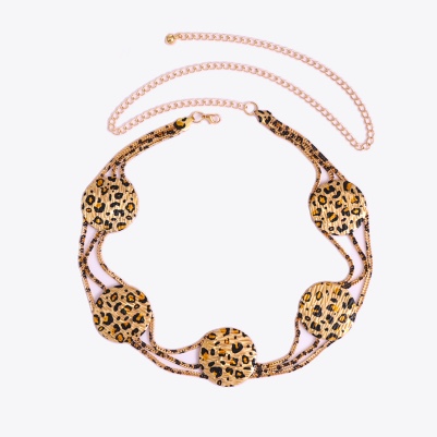 1条豹纹金属腰带装饰欧美腰链复古女配毛衣裙子链条西装腰封百搭配饰时尚 细节图