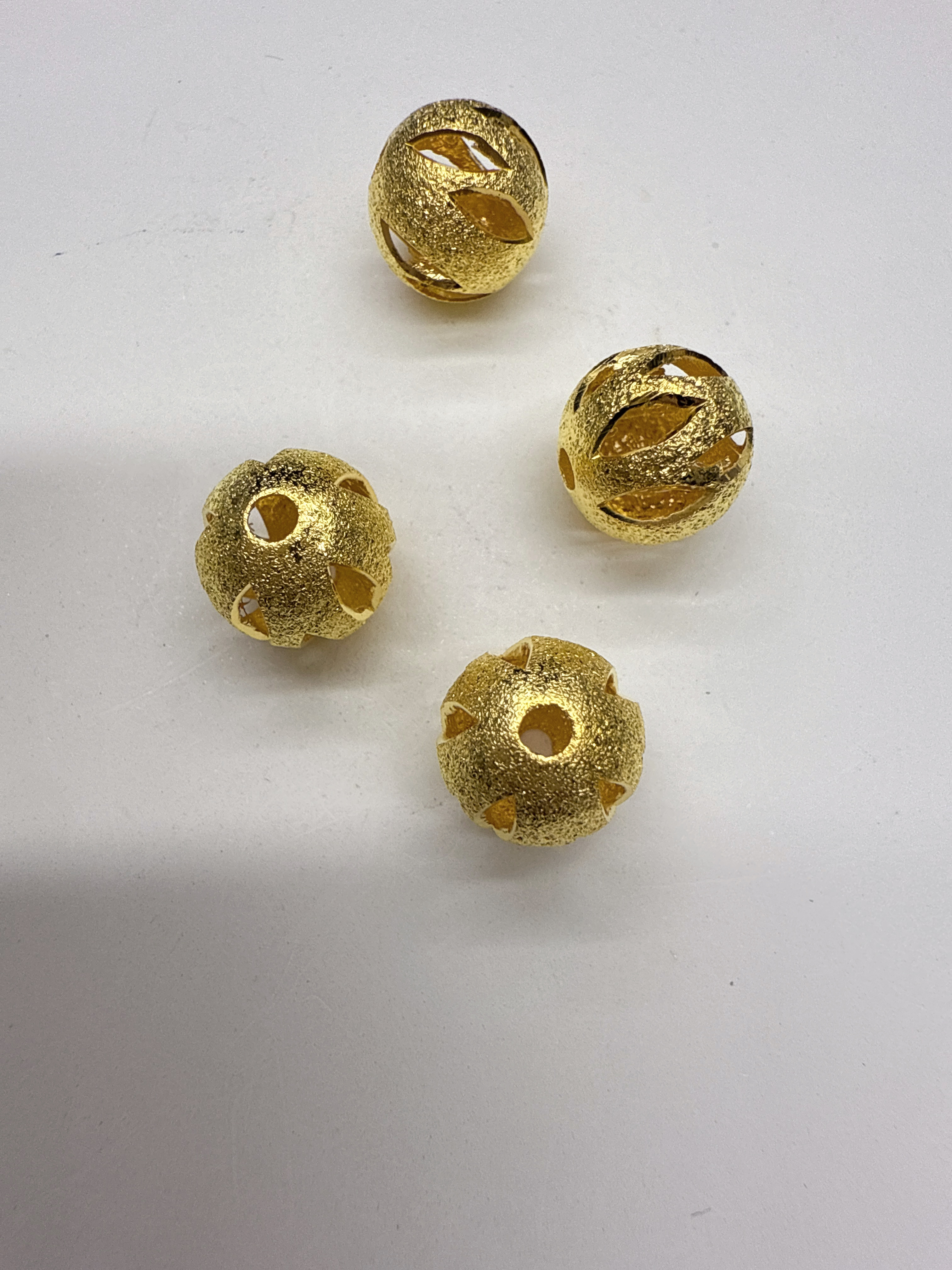 DIY铜镂空磨砂珠金色金属饰品配件