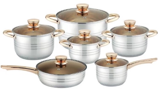 乐福不锈钢锅具12件套不锈钢套锅详情图4