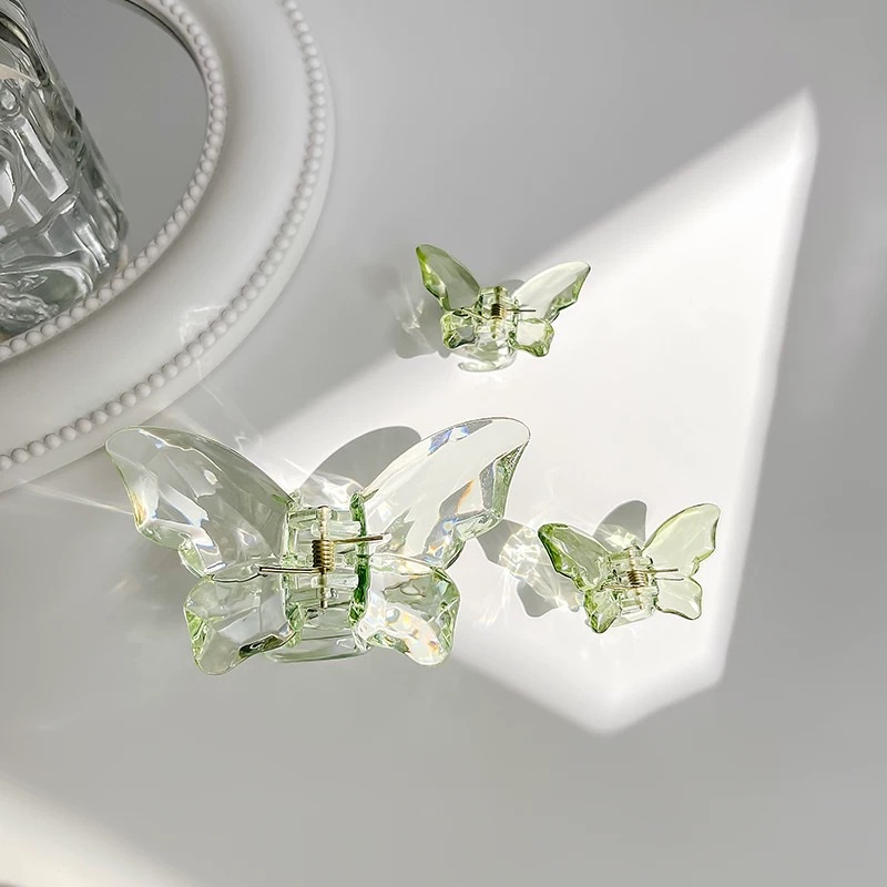 Mermaid Girl Crystal Butterfly Grab clip Super fairy hair clip female Internet celebrity 2025 new Instagram shark clip hair clip headwear detail image 5