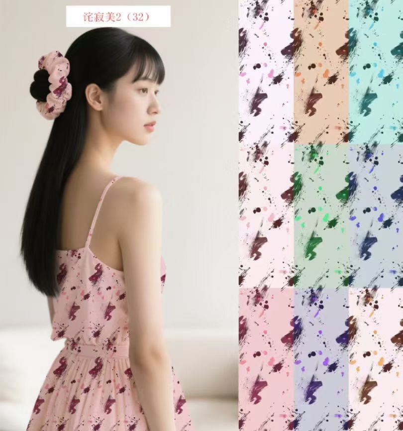 Printed fabric scarf, multi-purpose semi-perforated leather, handcrafted DIY material, soft, comfortable, fashionable and versatile printed fabric